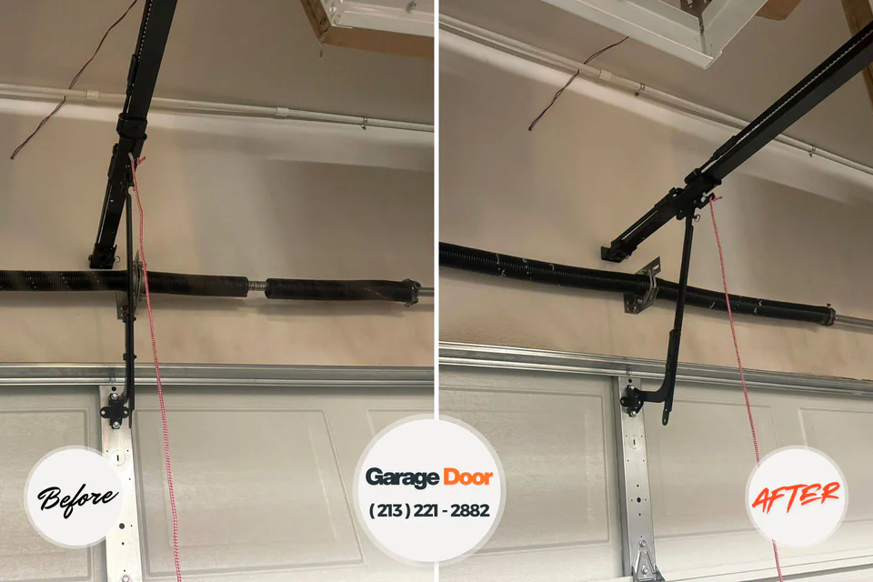 Before and after: garage door repair Bloomfield, NY